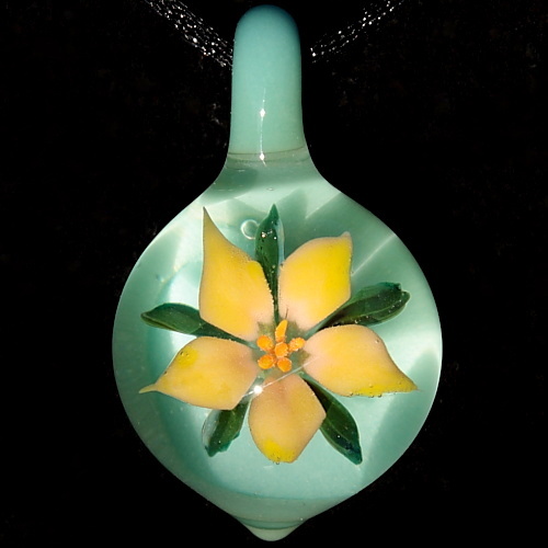 Yellow Lily over Aqua