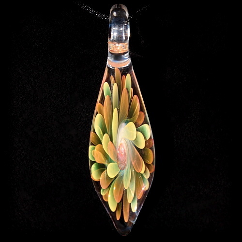 Color Changing Teardrop, Gold and Silver Fumed Pendant