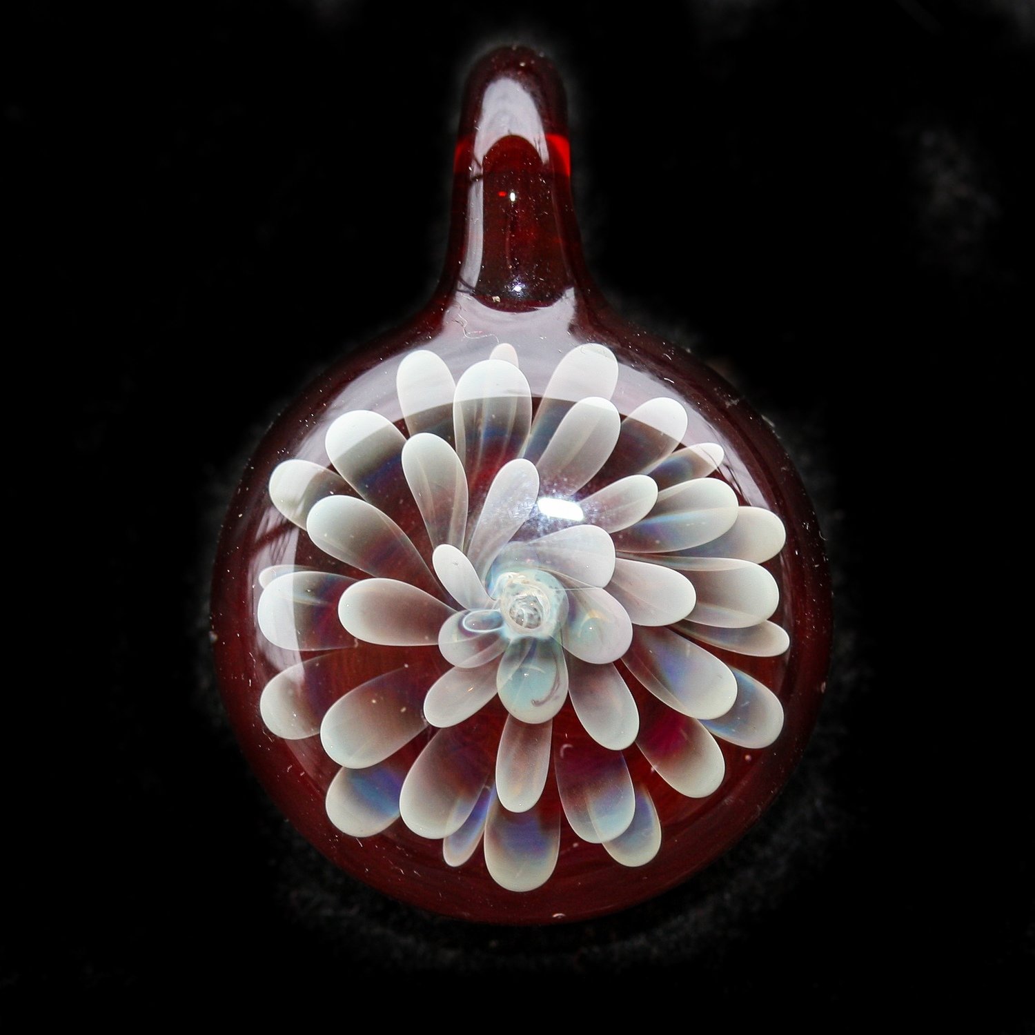 White Silver over Garnet