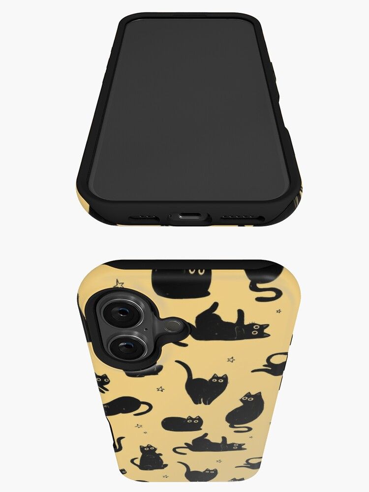 BLACK CAT PATTERN SAMSUNG AND IPHONE CASE