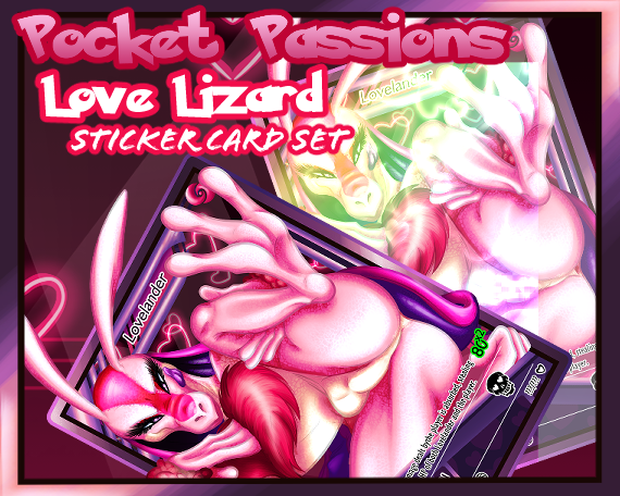 Pocket Passions; Love Lizard Sticker Card Set