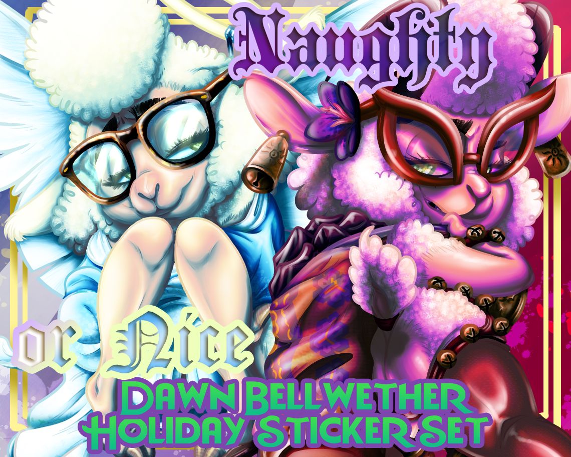 Naughty or Nice Holiday Ewe Sticker Set!
