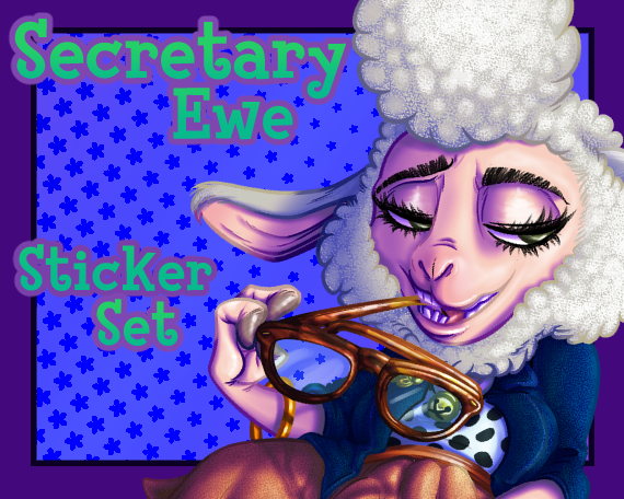 Secretary Ewe Sticker Set