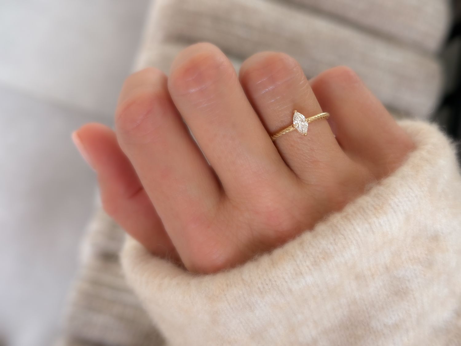 Lollipop ring markies diamant