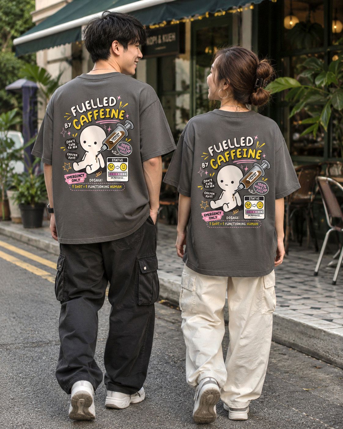 FUELLED BY CAFFEINE OVERSIZED TEE