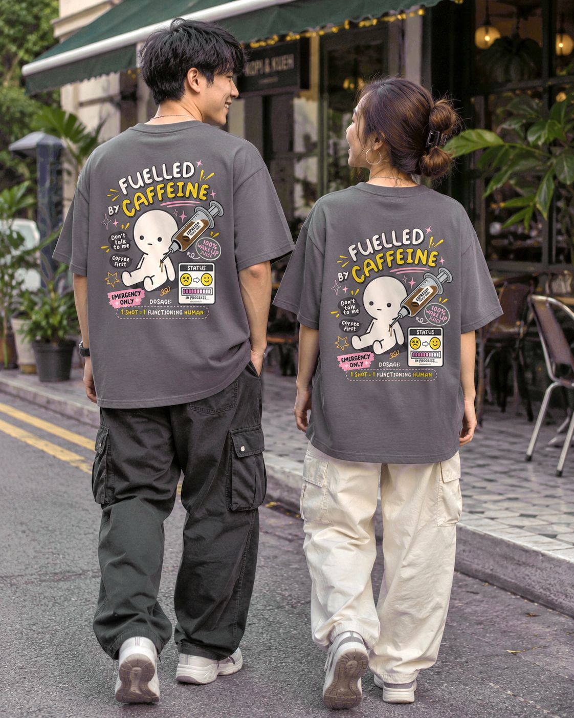 FUELLED BY CAFFEINE OVERSIZED TEE