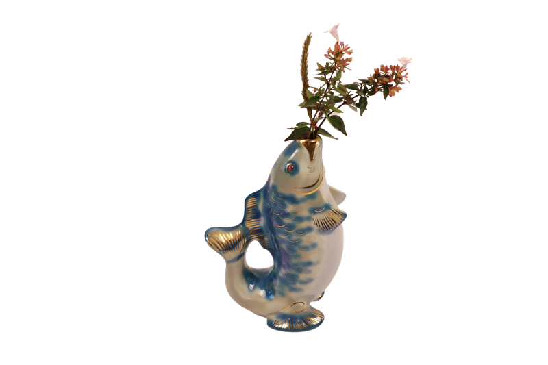 ​Vintage Porseleinen Vis Karaf