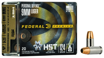 Federal Pistolenmunition Premium 9 x 19 8g HST Jacketed Hollow Point Personal Defense