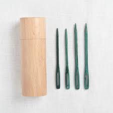 TEAL WOODEN DARNING NEEDLES