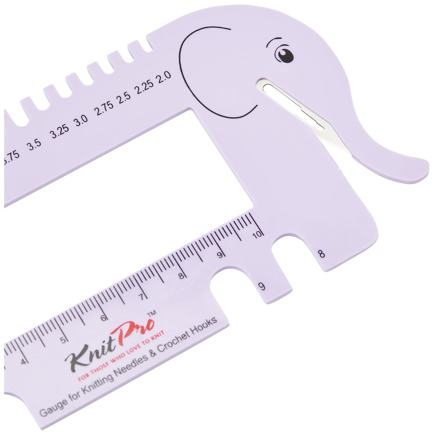 Elephant Gauge with YARN CUTTER-LILAC