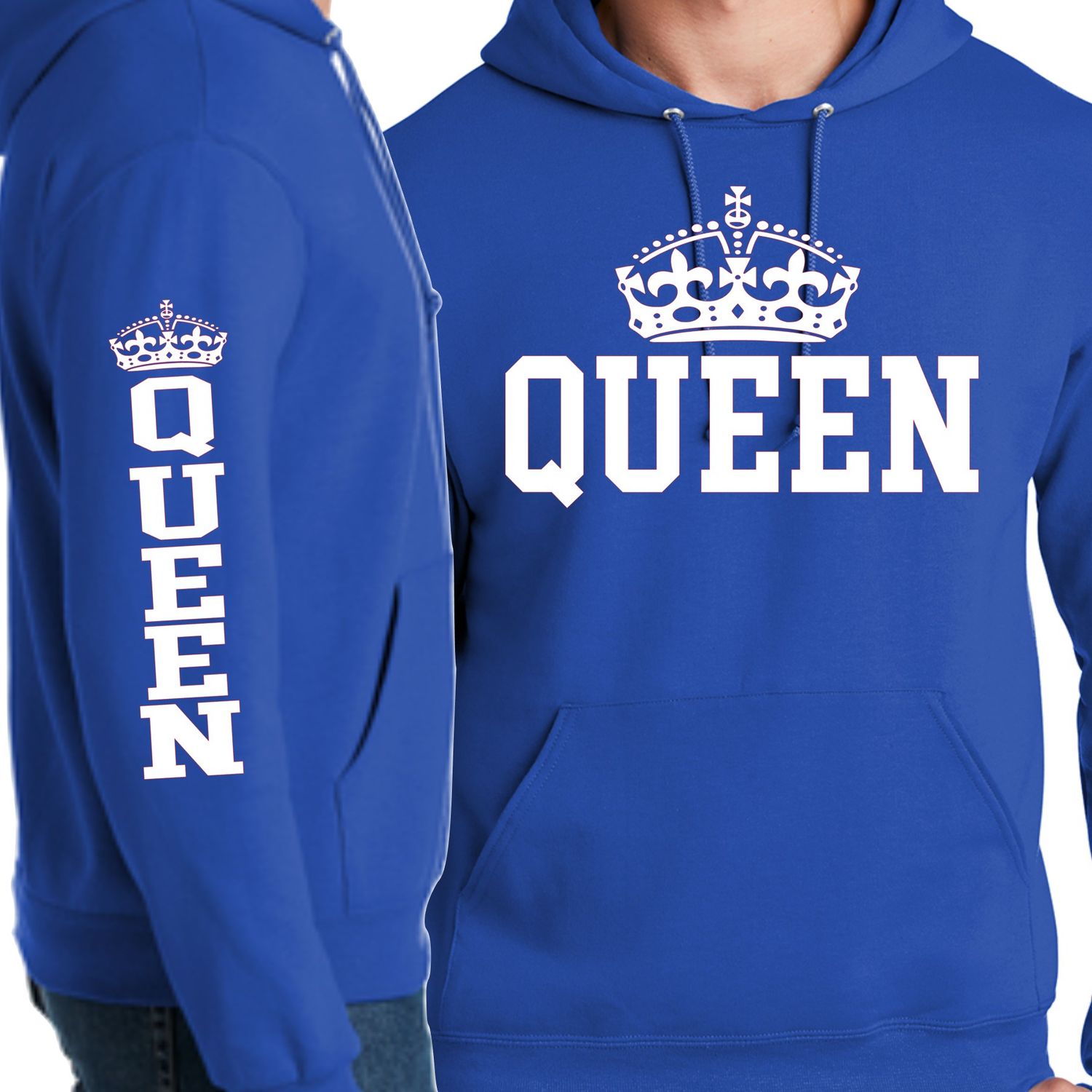 Queen Hoodie, Color: Royal Blue, Size: Small