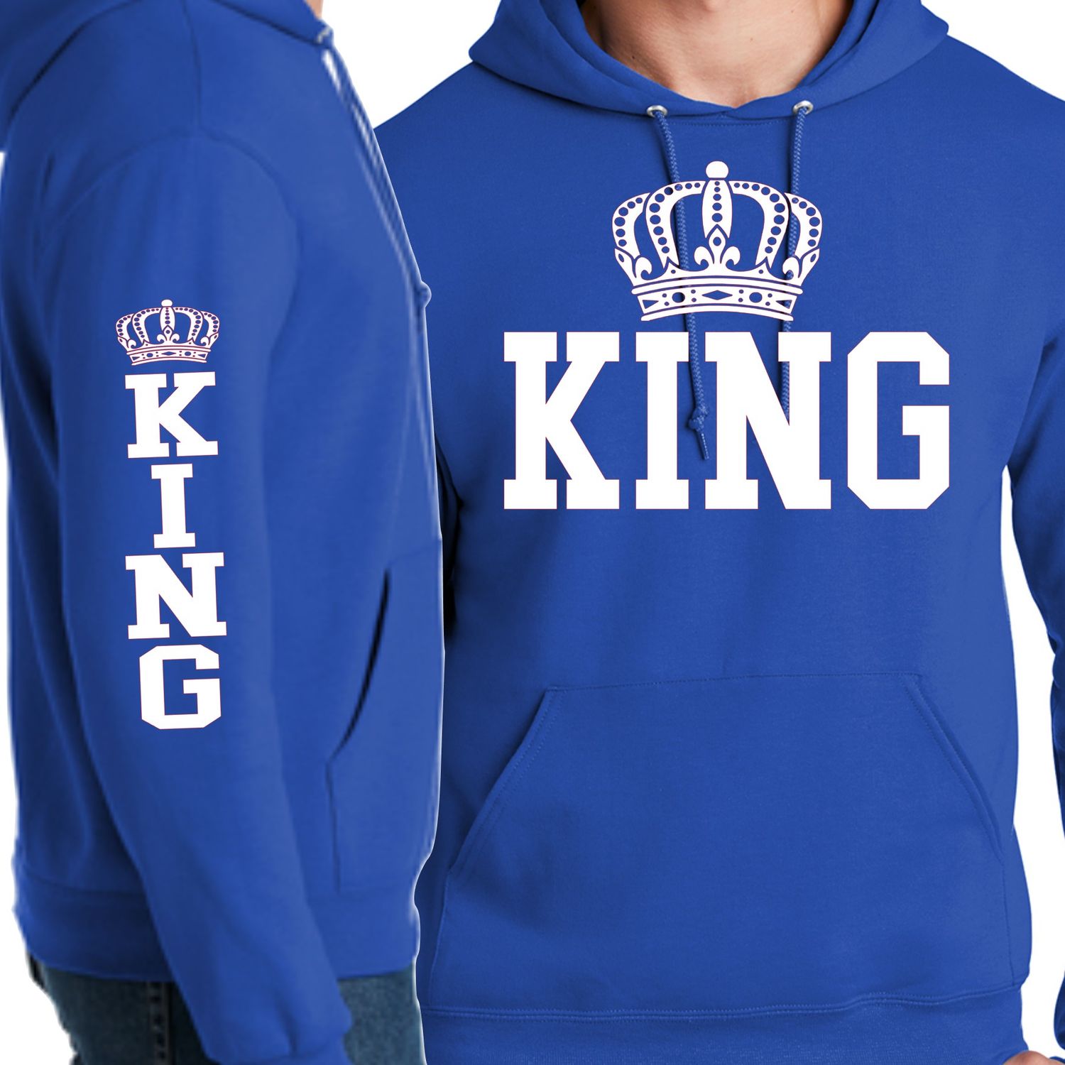 King Hoodie, Color: Royal Blue, Size: Small
