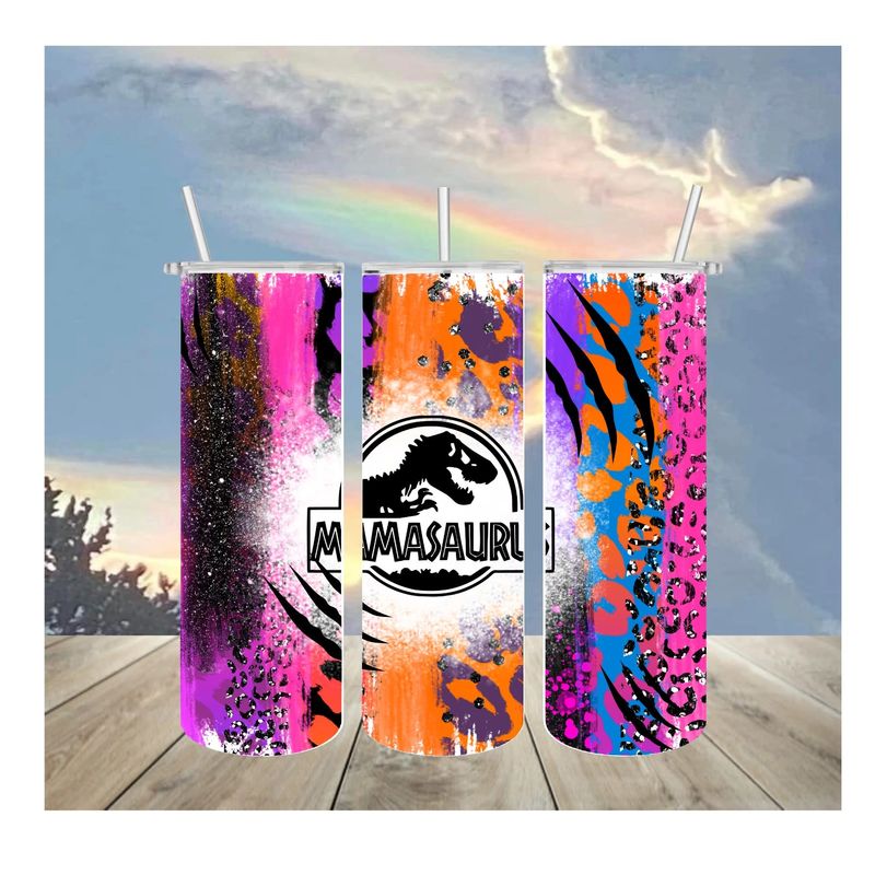 Mamasaurus 20oz skinny tumbler