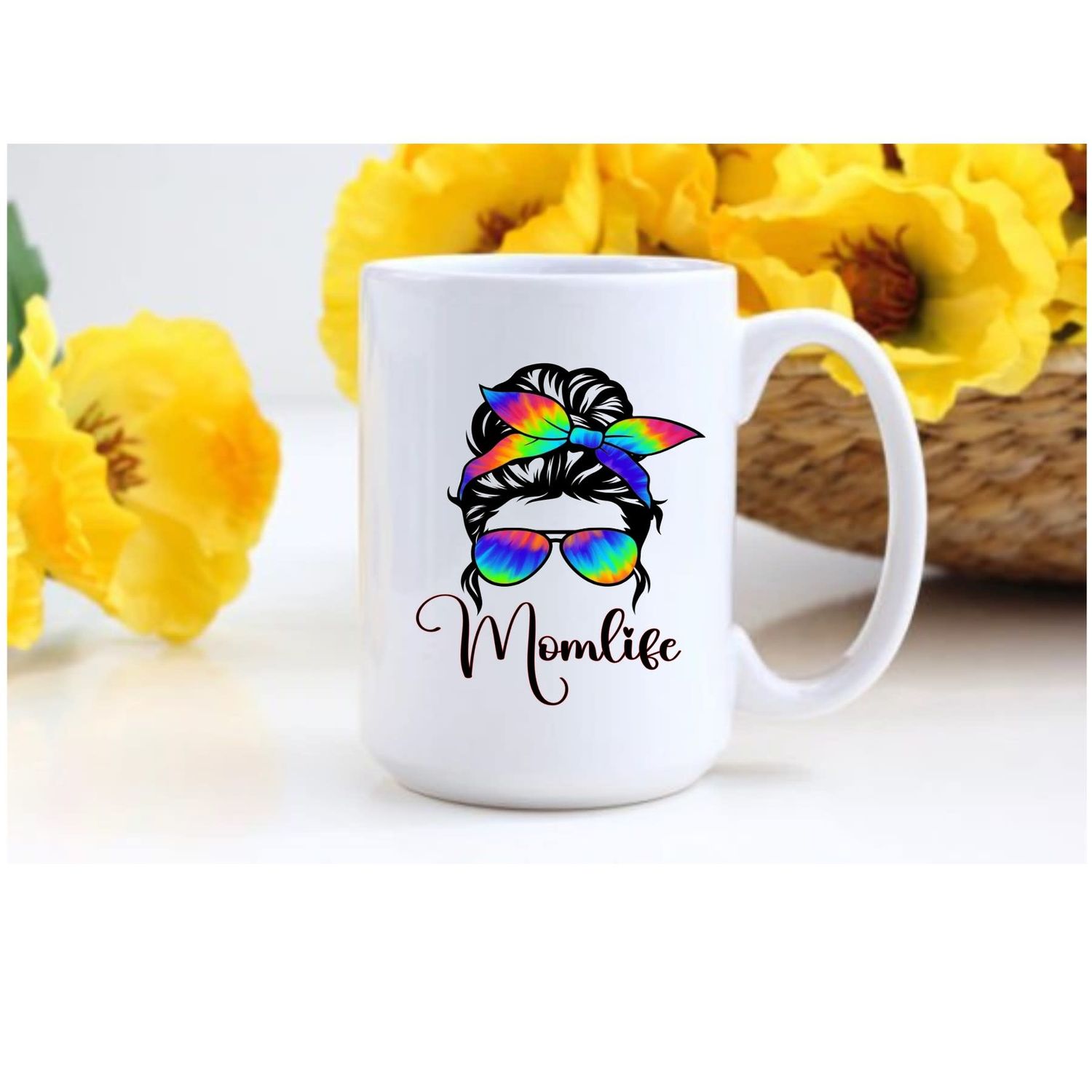 Mom Life Tie Dye mug