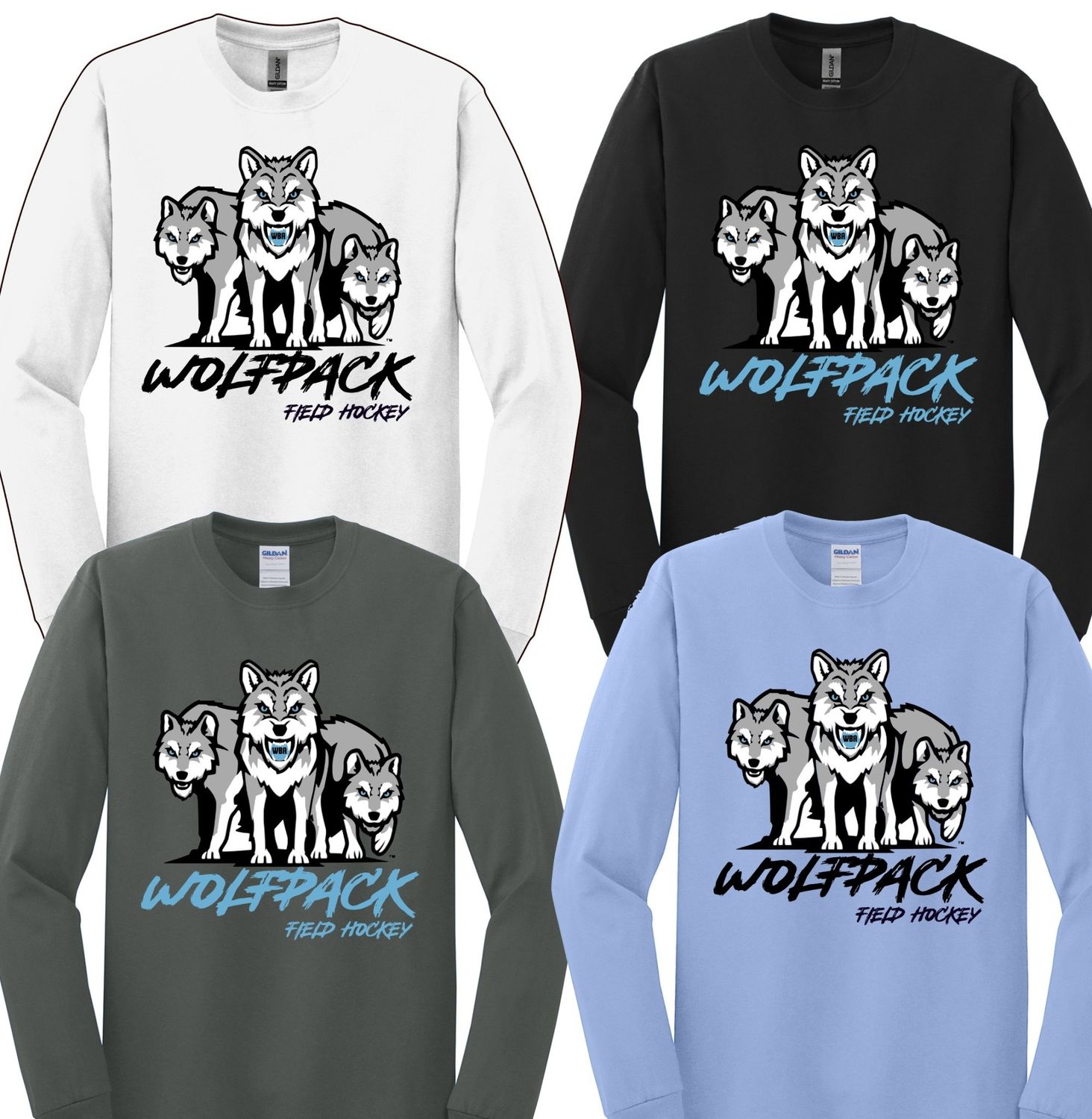 Wolfpack Field Hockey 3 Wolves Long Sleeve