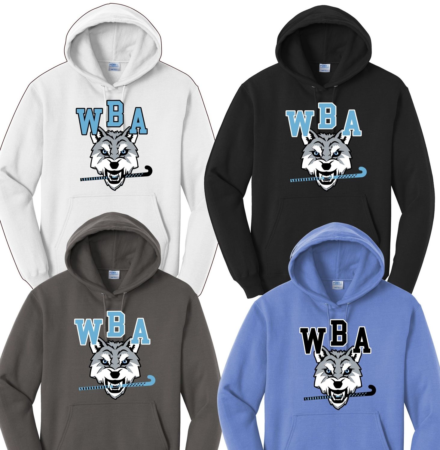 Wolfpack Field Hockey Wolf Head Hoodie