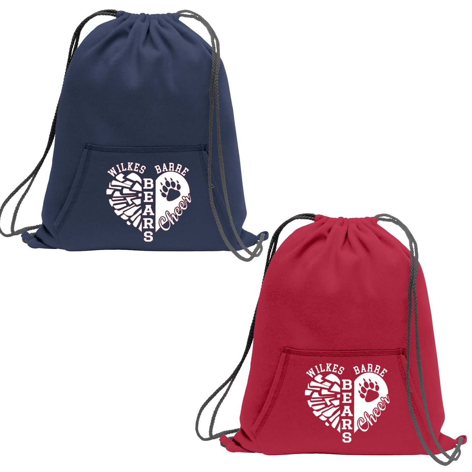 Bears Cheer Heart drawstring bag