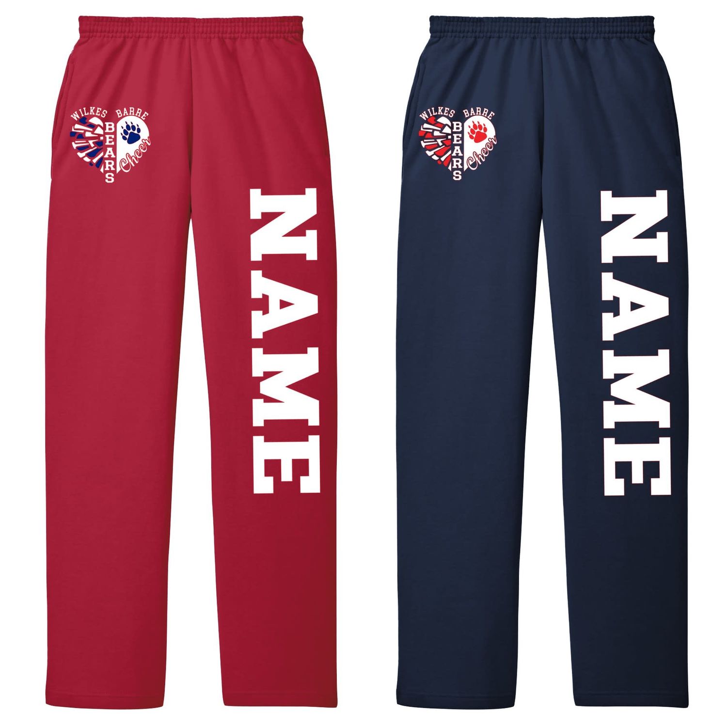 Wilkes Barre Bears Adult Open Bottom Sweatpants