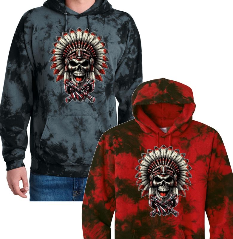 Plymouth Shawnee Indians Crystal Tie Dye Hoodie