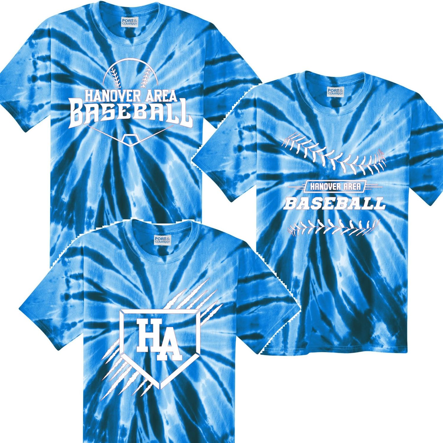 Hanover Area Royal Blue Spiral Tie Dye T-shirt