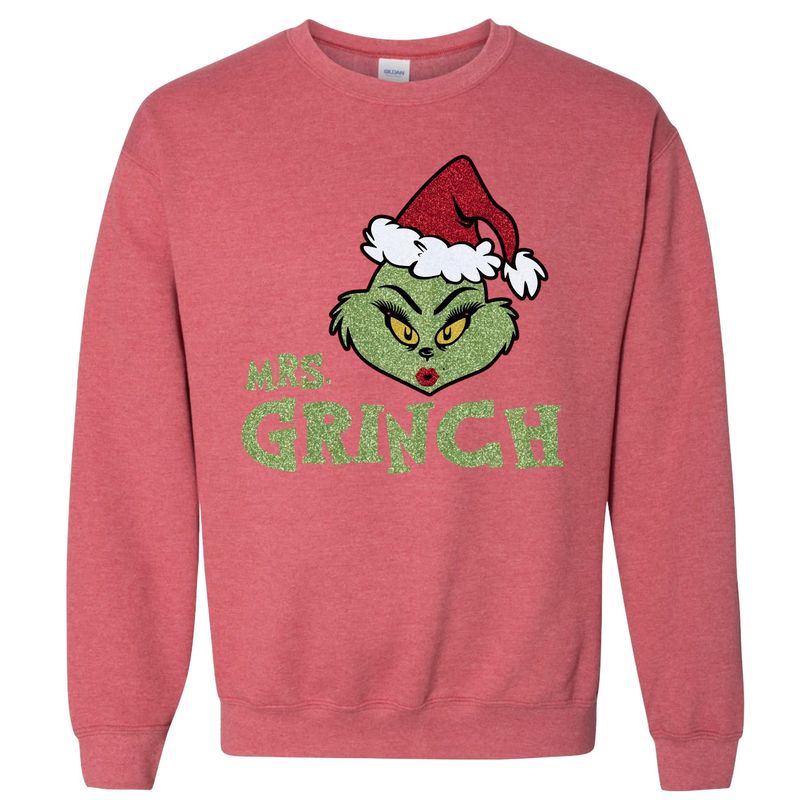 Mrs Grinch Glitter Crewneck Sweatshirt