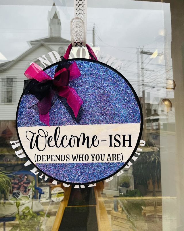 Welcomish Glitter 15&quot; Door Round
