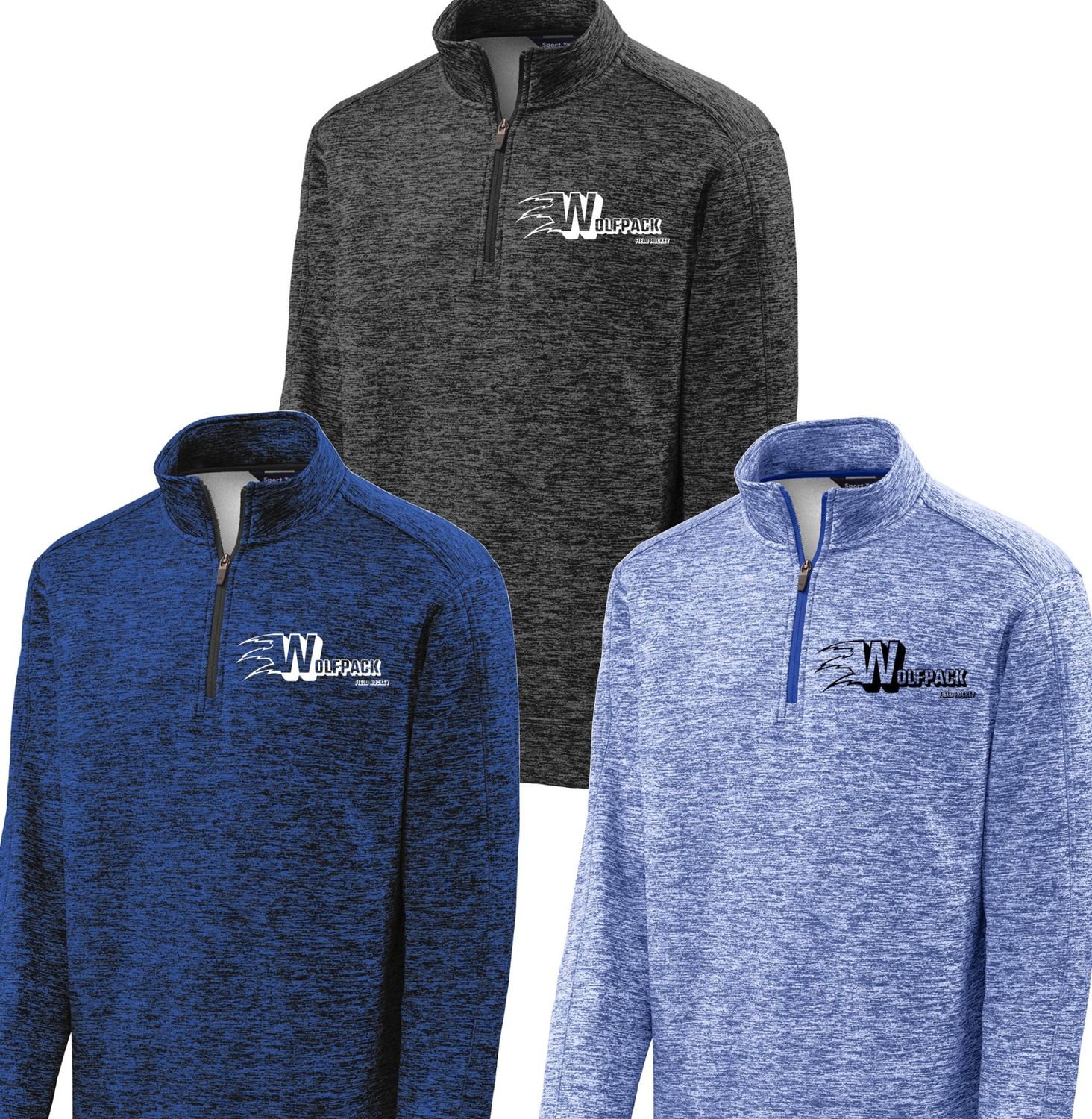 Wolfpack Field Hockey Electric Heather fleece 1/4 zip