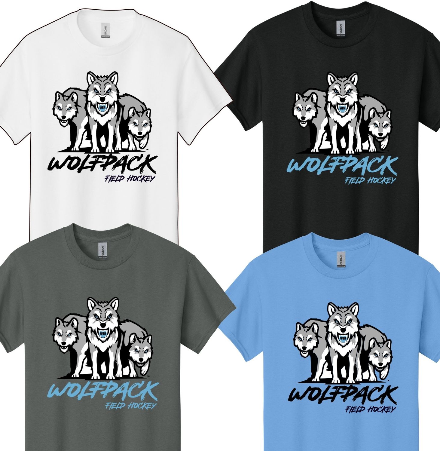 Wolfpack Field Hockey 3 Wolves Tshirt