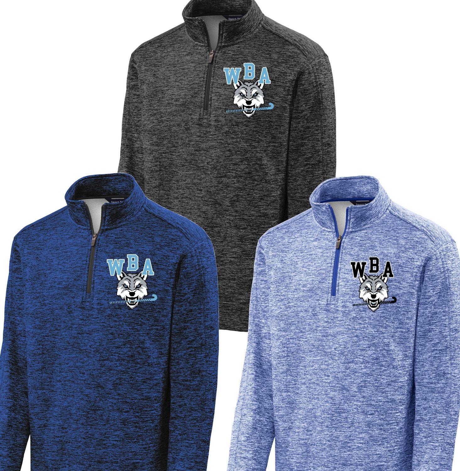 Wolfpack Field Hockey Wolfhead Electric Heather Fleece 1/4 Zip