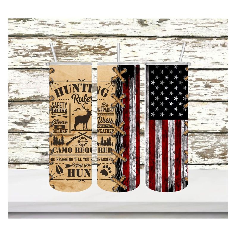 Hunting American Flag 20oz skinny tumbler