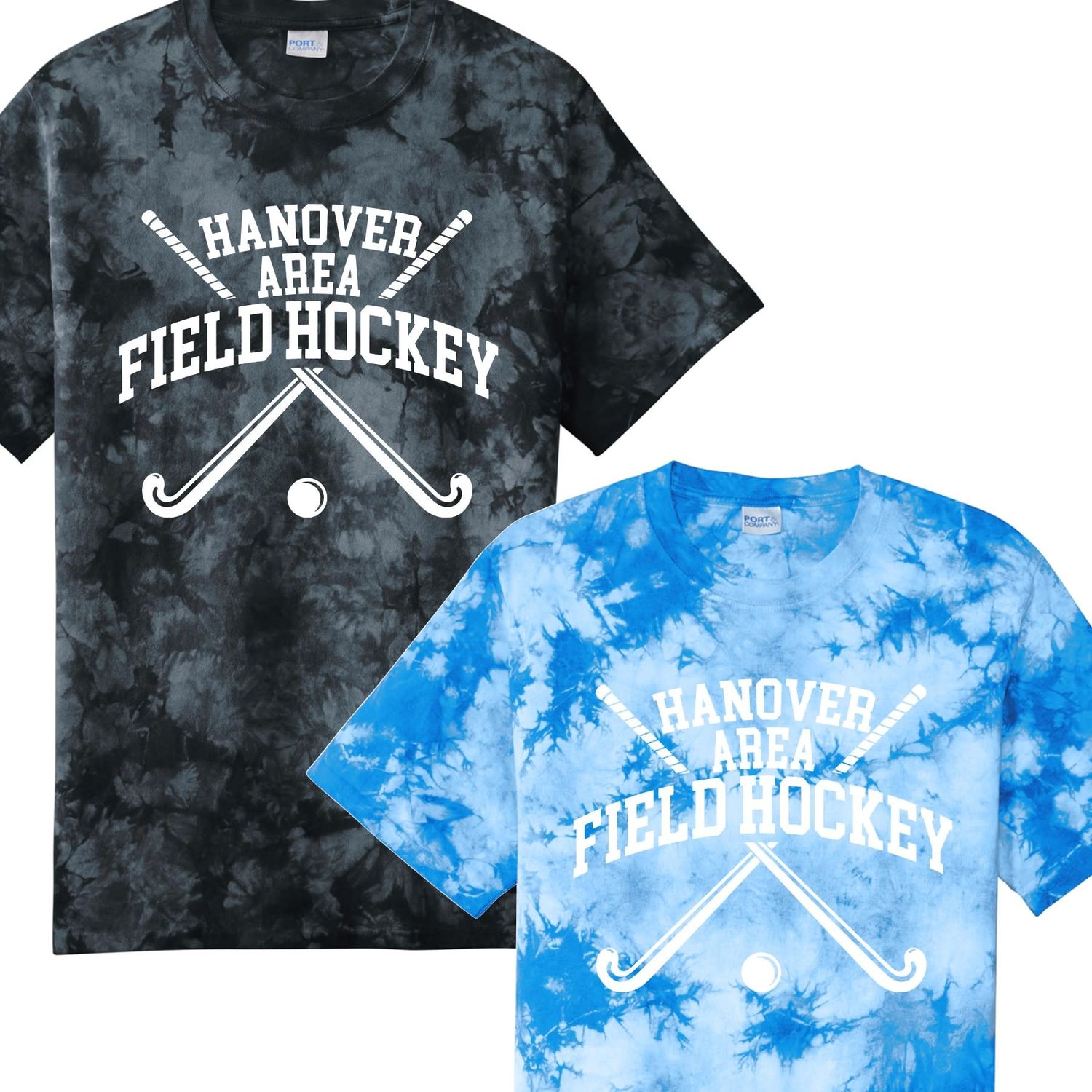 Hanover Area Field Hockey Crossed Sticks Crystal Tie Dye Tshirt