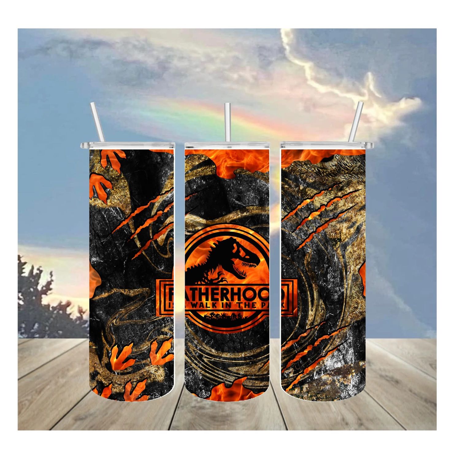Fatherhood a Walk in the Park 20oz skinny tumbler