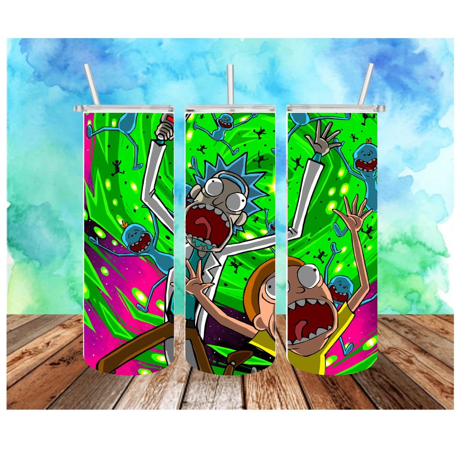 Rick and Morty 20oz skinny tumbler