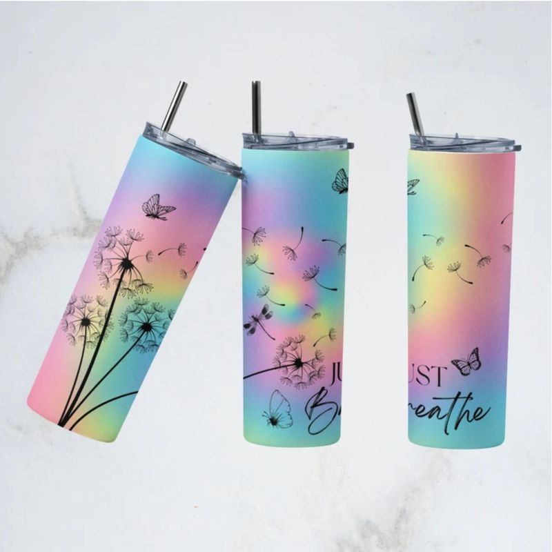 Just breathe 20oz Skinny Tumbler