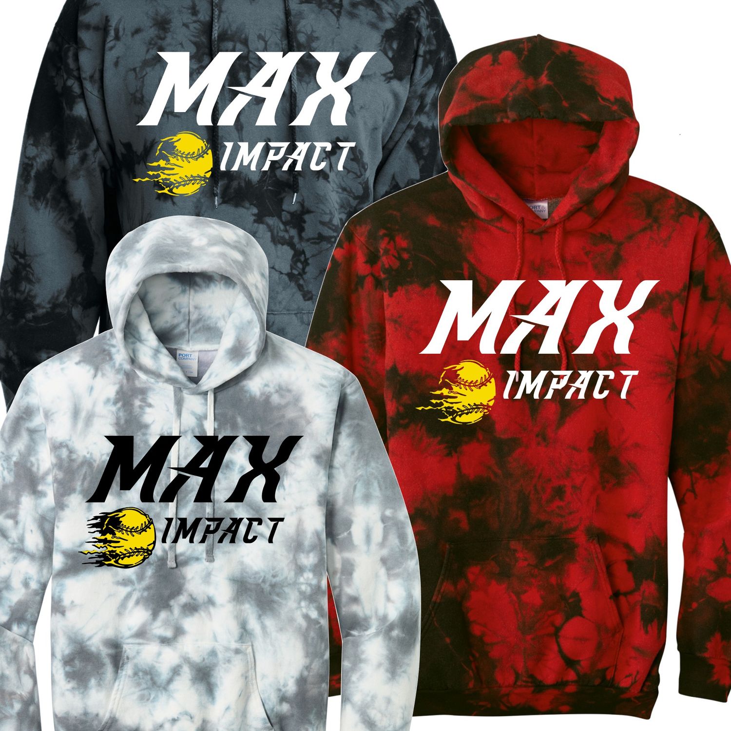 Max Impact Softball Crystal Tie Dye Hoodie