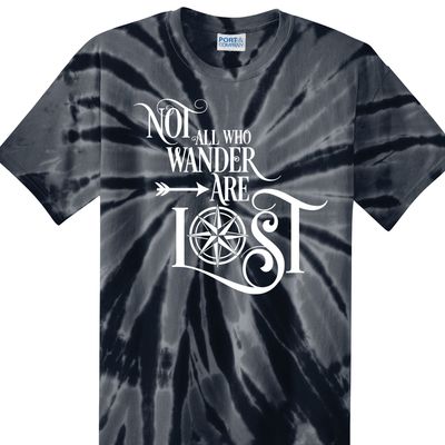 Not all who wander are lost tie dye tshirt