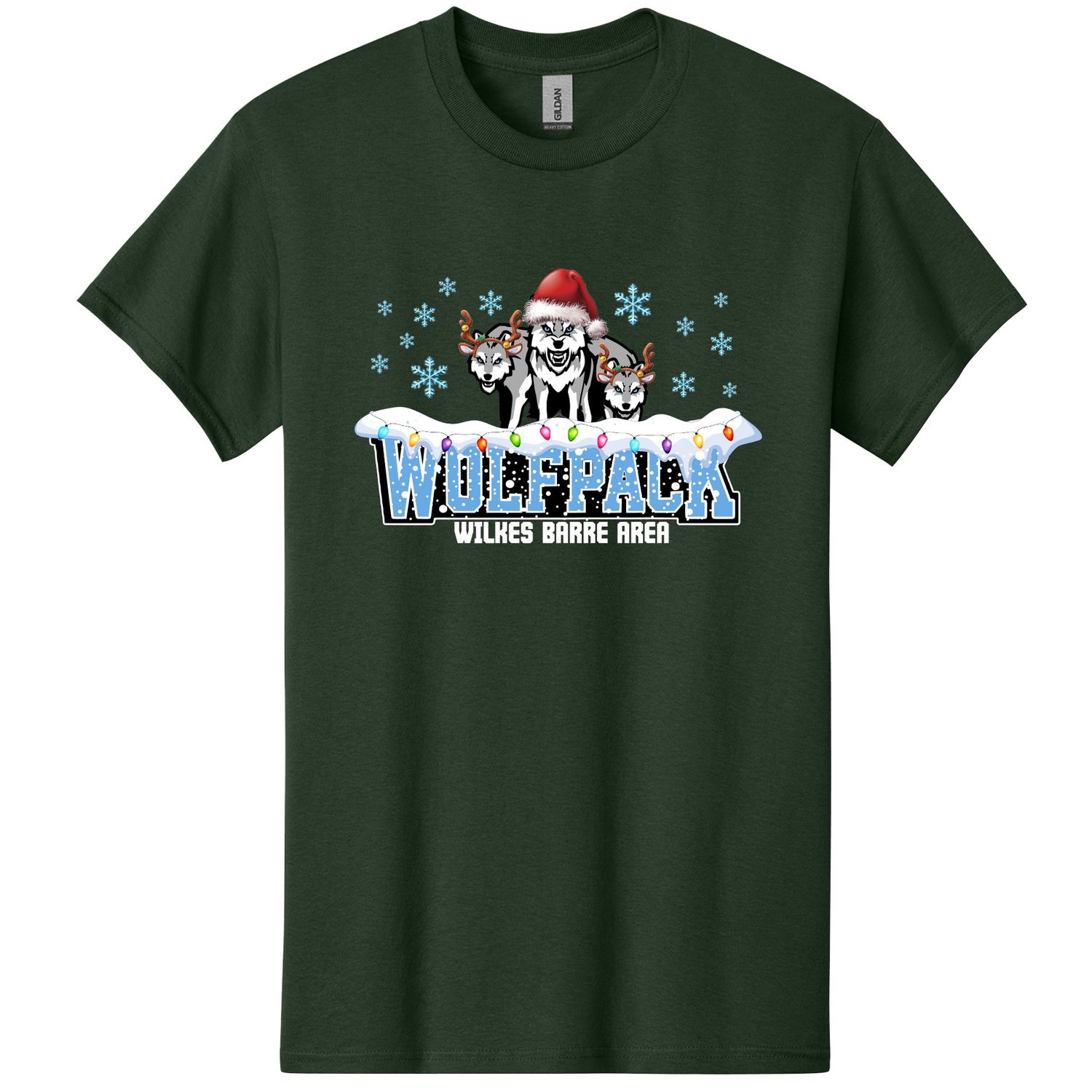 Wolfpack Dark Green Holiday Tshirt