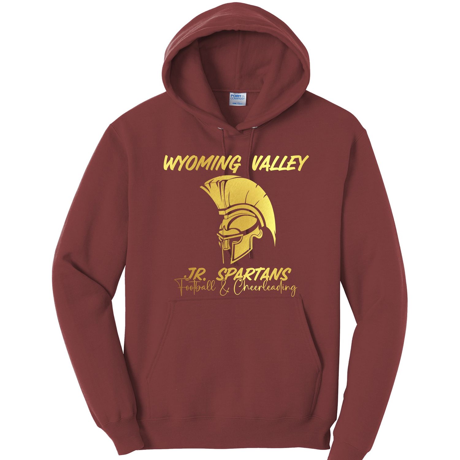 Wyoming Valley Jr. Spartan head hoodie