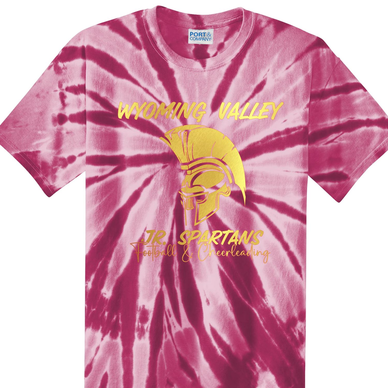 Wyoming Valley Jr Spartan head Spiral Tie Dye Tshirt