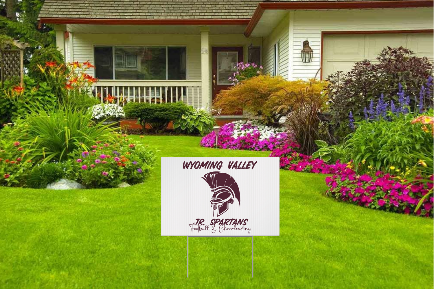 Wyoming Valley Jr. Spartan Head 18&quot;x24&quot; Yard sign with stake