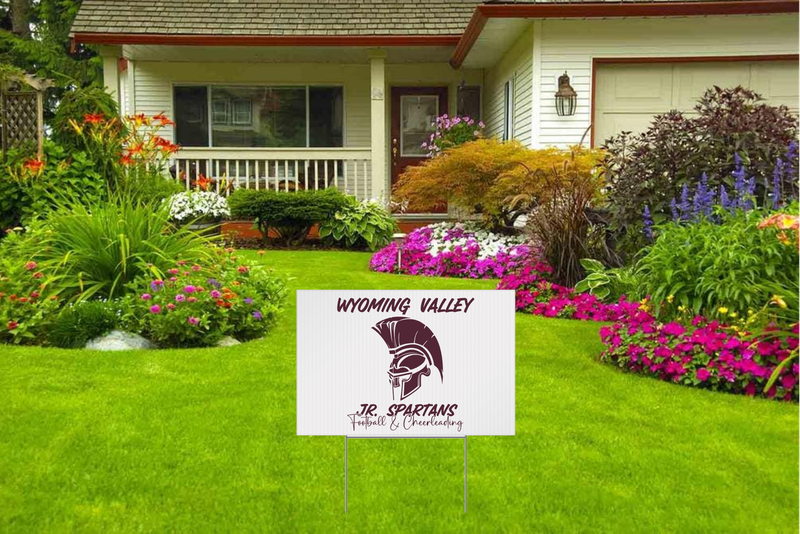 Wyoming Valley Jr. Spartan Head 18&quot;x24&quot; Yard sign with stake
