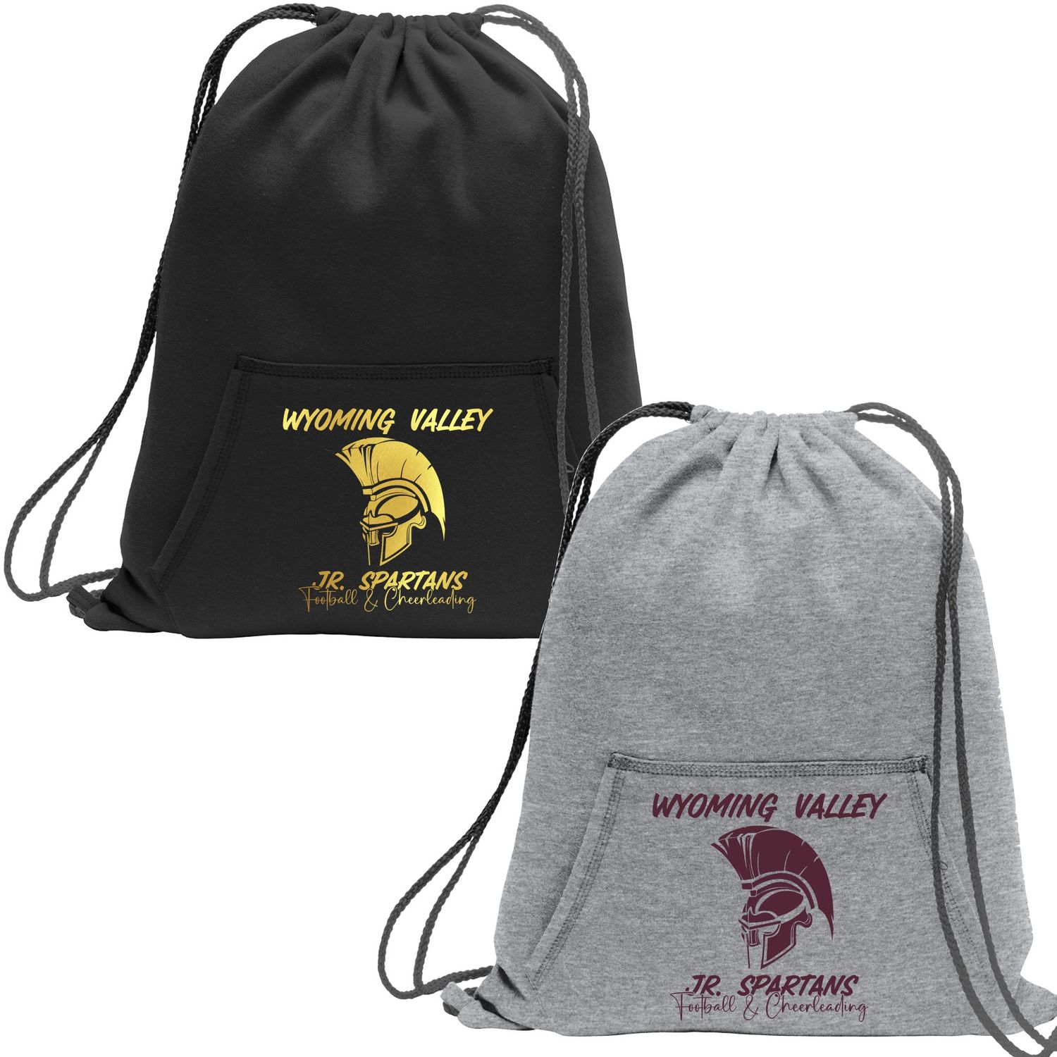 Wyoming Valley Jr. Spartan Head Sweatshirt Drawstring Bag