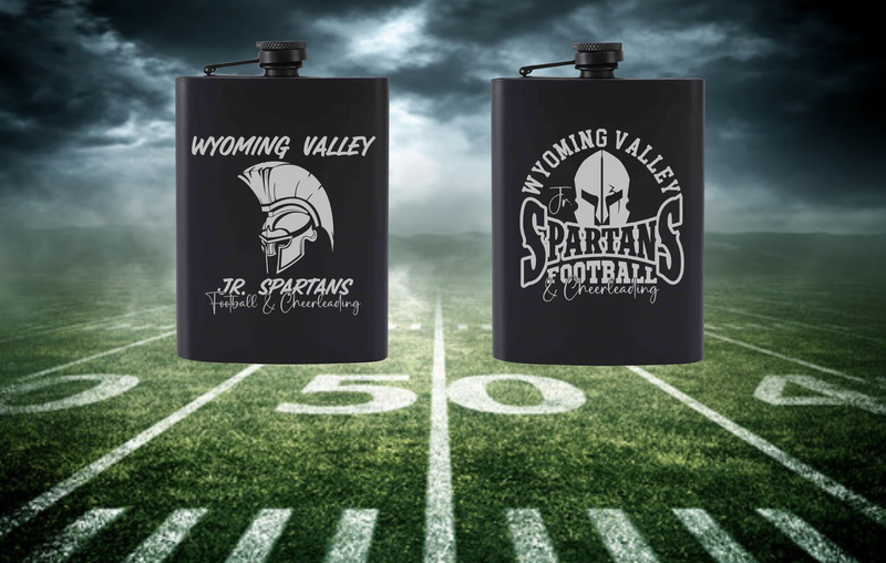 Wyoming Valley Jr. Spartans Engraved Hip Flask