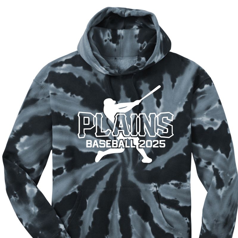 Plains Baseball Tie Dye Hoodie