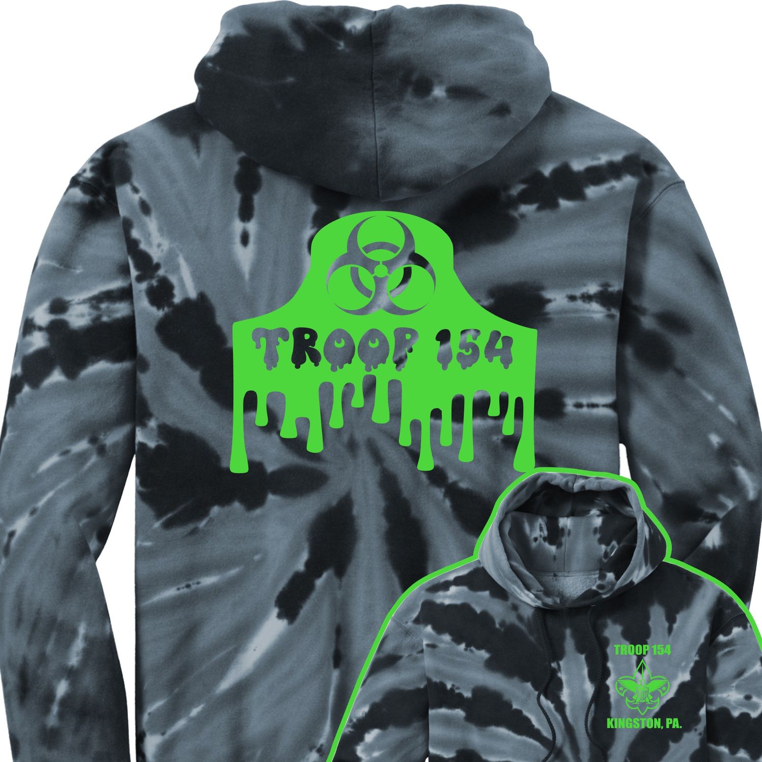 Troop 154 Spiral Tie Dye Hoodie