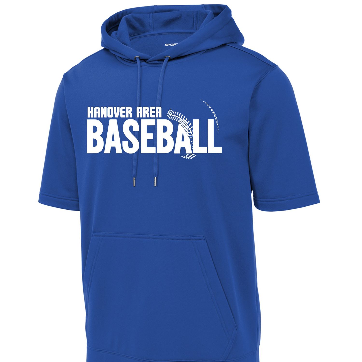 Hanover Baseball Stitched Performance Short Sleeve Hoodie