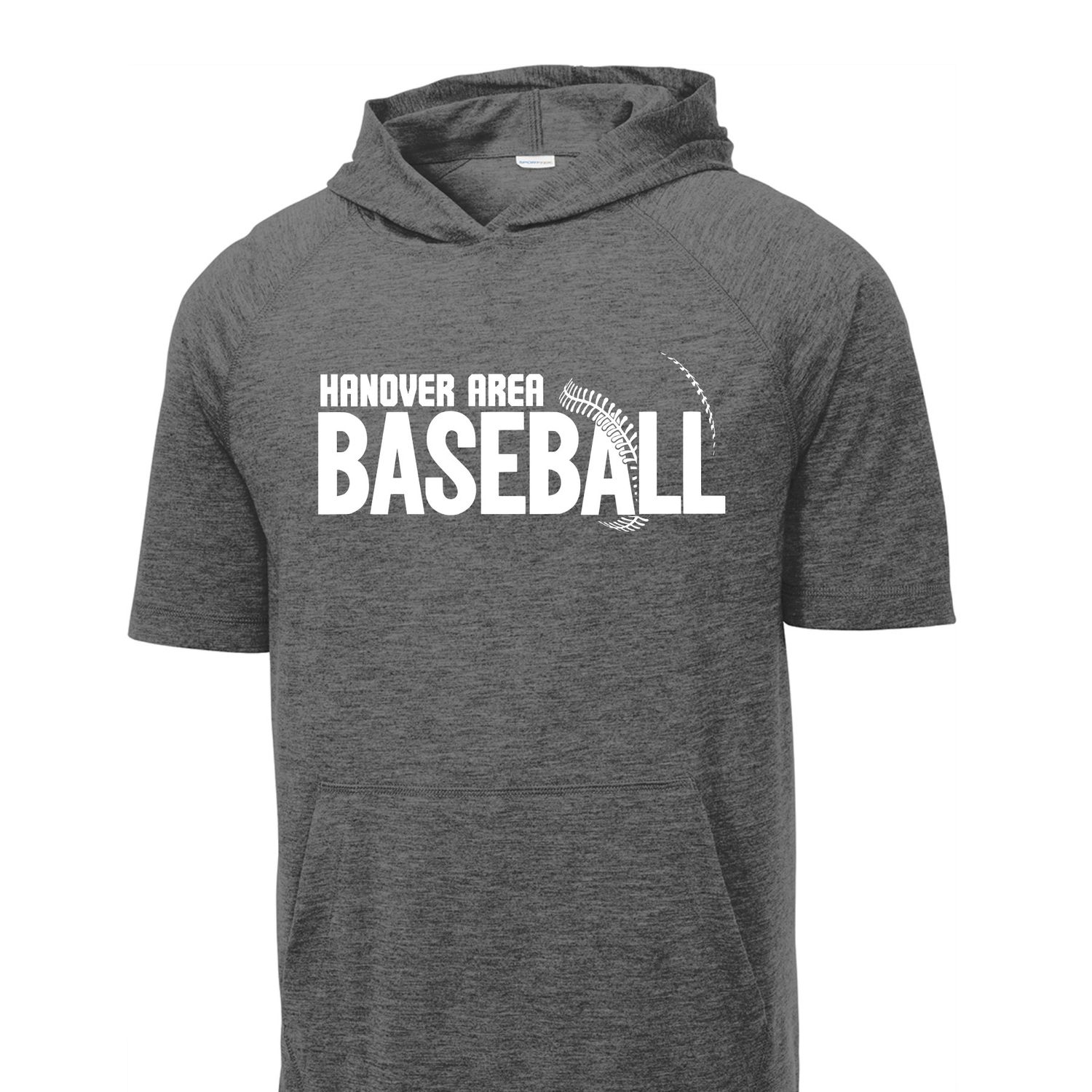 Hanover Baseball Stitched Tri Blend Short Sleeve Hoodie