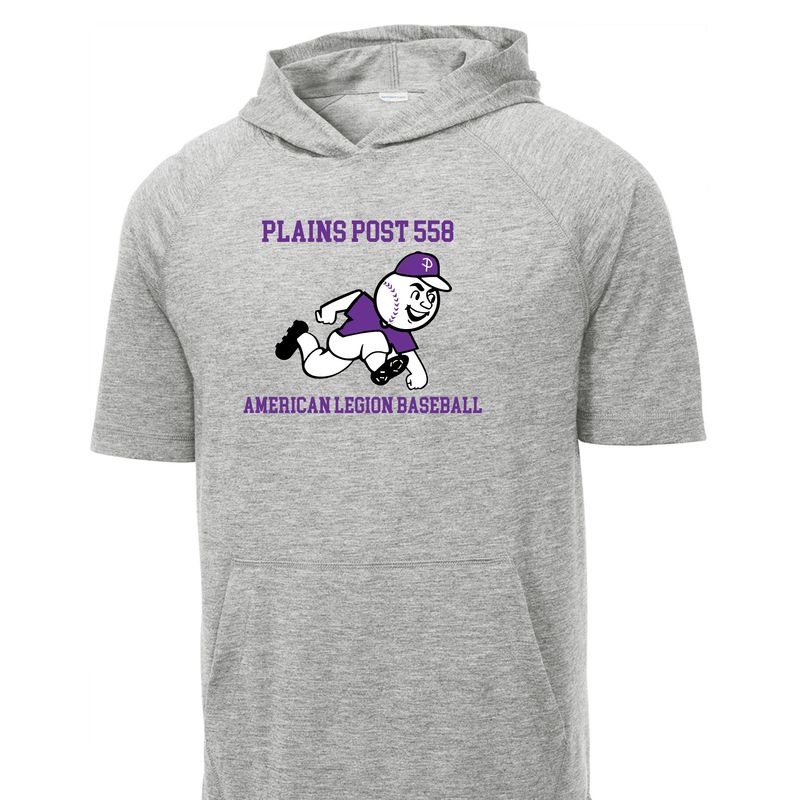 Plains Baseball Tri Blend Short Sleeve Hoodie