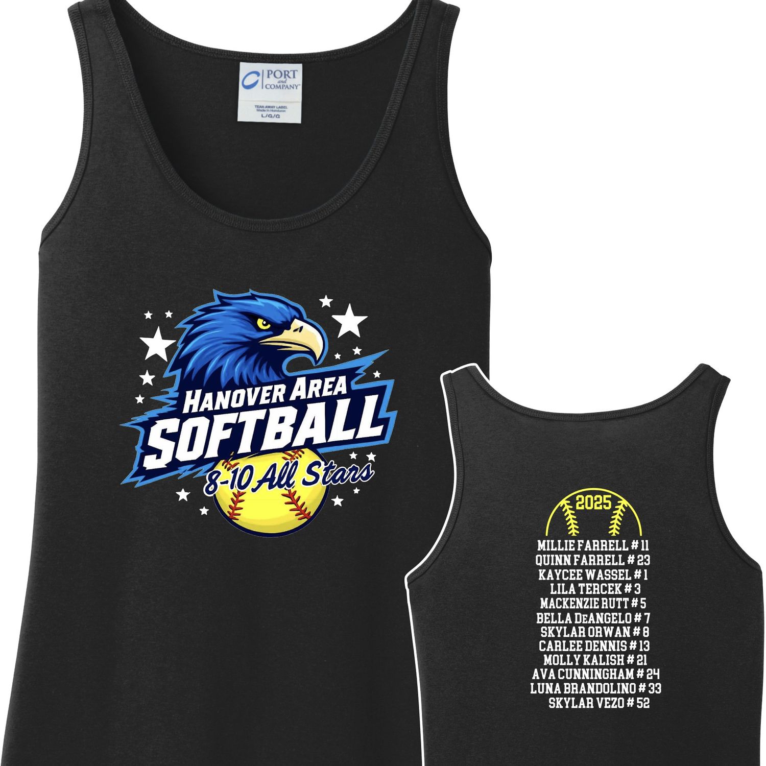 8-10 All Stars Softball Ladies Tank Top