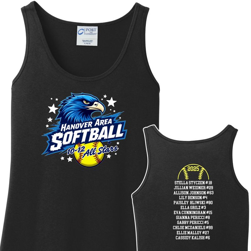 10-12 All Stars Softball Ladies Tank Top